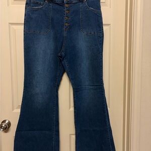 Elegant Blue Flare Jeans for Women